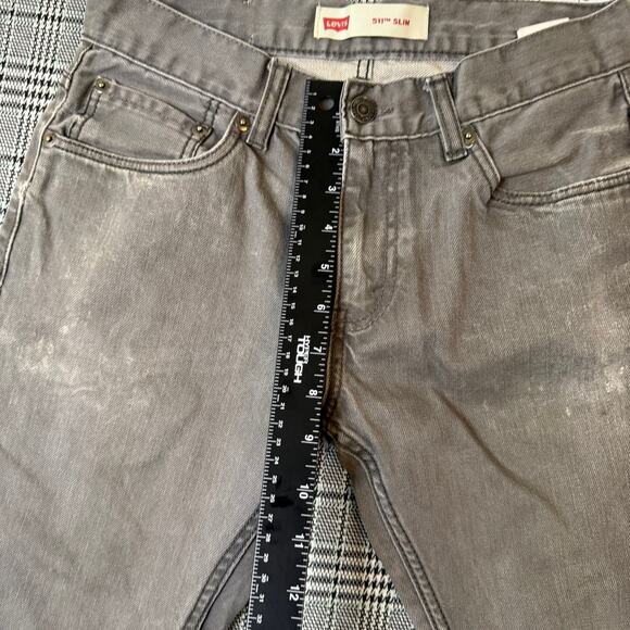 Levi's 511 Men's Slim Fit Gray Denim Jeans Size 28x28 Cotton - Picture 6 of 11
